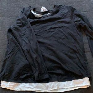 Black and grey long sleeve top